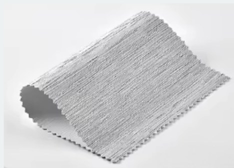 Light grey zebra blind fabric swatch