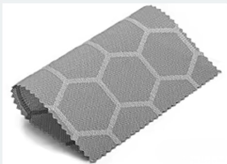Textured hexagon-weave zebra blind fabric swatch