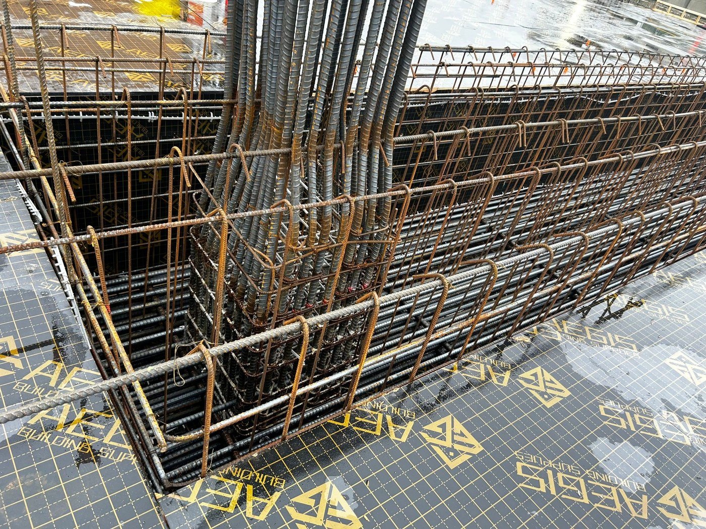 Rebar and deck, ready to pour