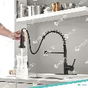 221111-AF60845Z - PULL DOWN SPRING SPRAYER KITCHEN FAUCET BLACK