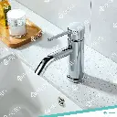 221921-6001-6 - SINGLE HOLE SMALL ROUND BATHROOM FAUCET ANGLE SPOUT