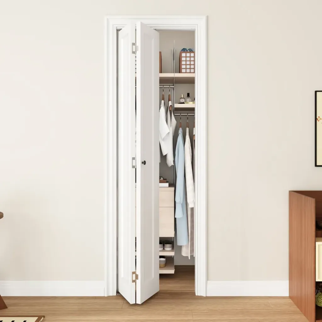 8306 -  SINGLE BIFOLD DOORS (24", 72", HOLLOW, 4-7/8", MATTE BLACK, PRIMED WHITE)