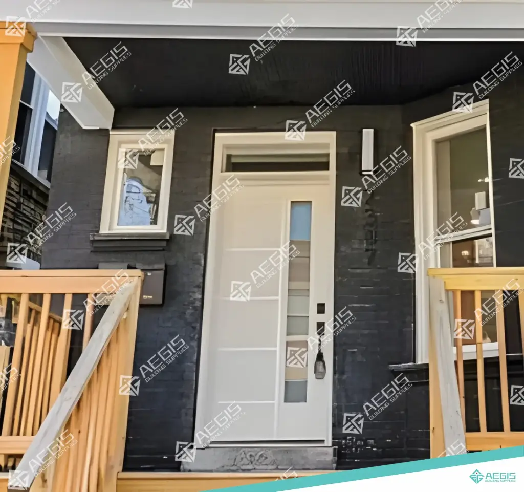 8404 - 6 LINES + SIDE LITE - SINGLE - WOOD EXTERIOR DOOR (LEAF ONLY, LEFT, 80", 24")