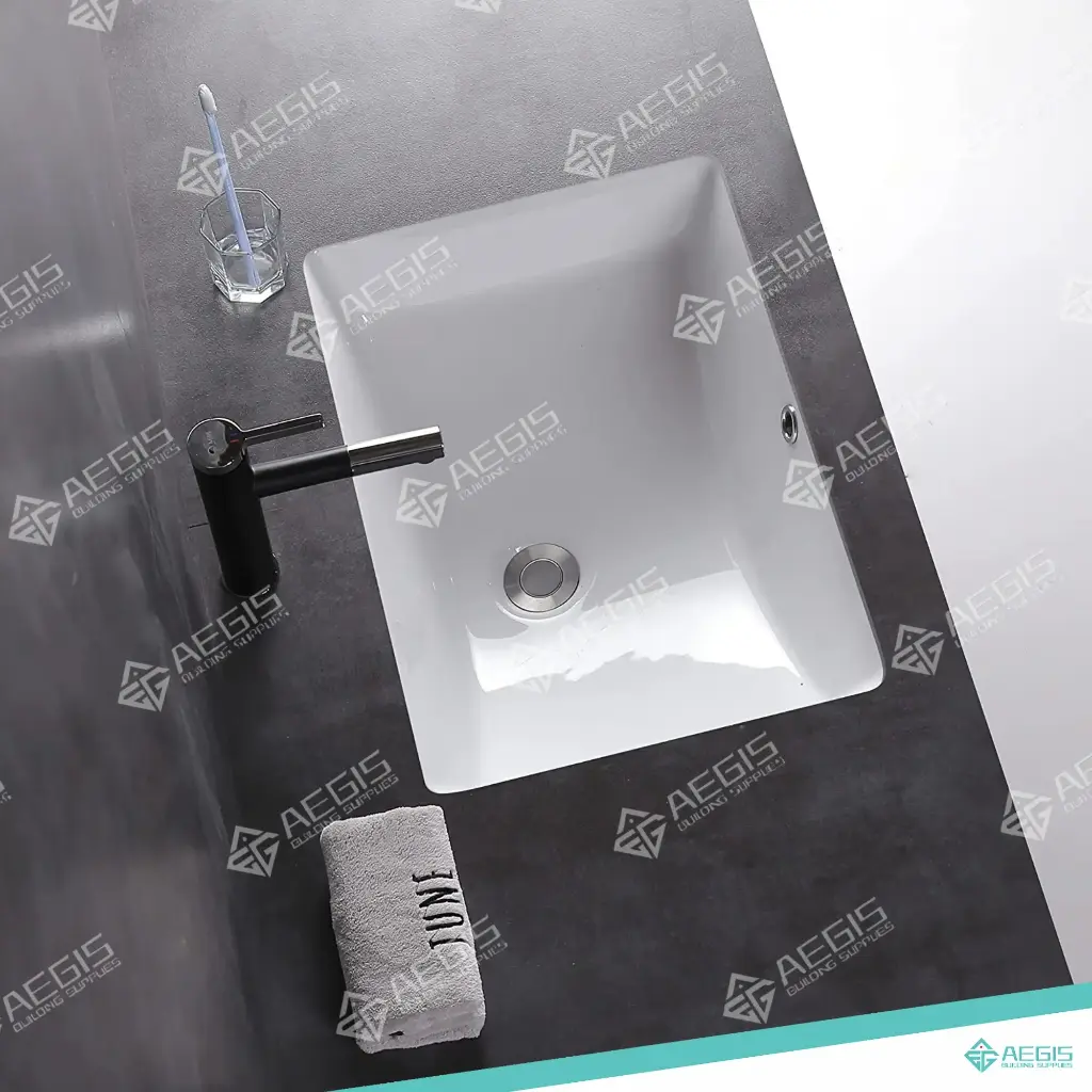 220601 - UNDERCOUNTER ROUNDED SQUARE BATHROOM SINK (20", 14", 7")